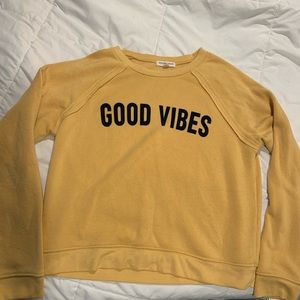 Medium Good Vibes slightly cropped Sweater